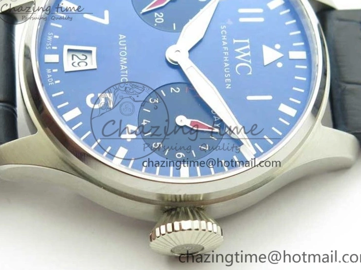 MIROTIME 0116 Supportive Big Pilot IW501008 “Boutique London” SS ZF Best Edition Blue Dial on Blue Leather Strap A 7106